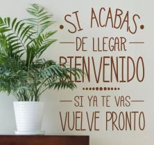 si acabas de llegar bienvenido si te vas vuelve pronto.jpg